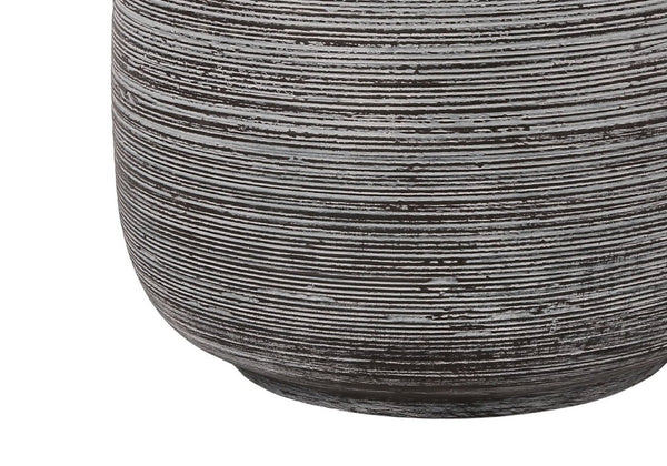 English Elm Lighting, Grey Ceramic Textured Table Lamp with Ivory Linen Shade for Modern Interiors B2710P220097