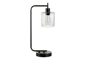English Elm Lighting, Modern Black Metal Task Lamp with Glass Shade and USB Port for Desk or Nightstand B2710P220100
