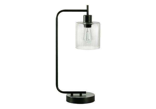 English Elm Lighting, Modern Black Metal Task Lamp with Glass Shade and USB Port for Desk or Nightstand B2710P220100