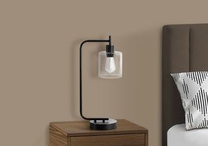English Elm Lighting, Modern Black Metal Task Lamp with Glass Shade and USB Port for Desk or Nightstand B2710P220100