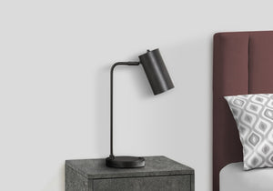 English Elm Lighting, Mid-Century Task Lamp with USB Port Grey Metal Adjustable Shade for Desk B2710P220106