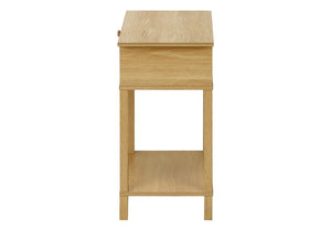 English Elm Accent Table Two Tier Rattan Flip Door End Piece for Bedroom or Living Room Natural B2710P461652