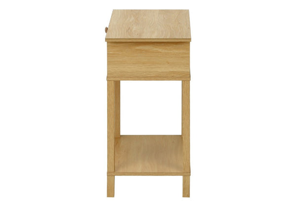 English Elm Accent Table Two Tier Rattan Flip Door End Piece for Bedroom or Living Room Natural B2710P461652