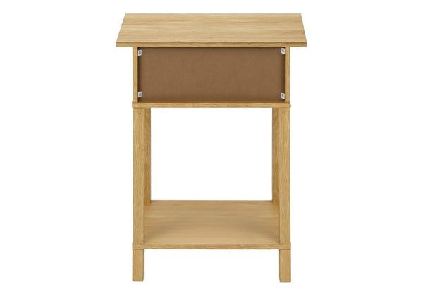 English Elm Accent Table Two Tier Rattan Flip Door End Piece for Bedroom or Living Room Natural B2710P461652