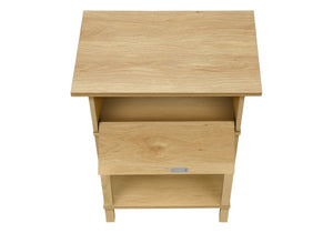 English Elm Accent Table Two Tier Rattan Flip Door End Piece for Bedroom or Living Room Natural B2710P461652