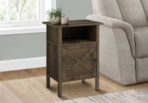 English Elm Accent Cabinet End Table with Open Shelf Dark Oak Laminate Transitional Living Room B2710P461702