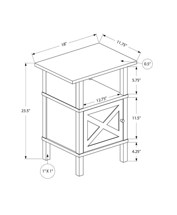 English Elm Accent Cabinet End Table with Open Shelf Dark Oak Laminate Transitional Living Room B2710P461702