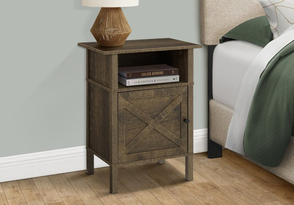 English Elm Accent Cabinet End Table with Open Shelf Dark Oak Laminate Transitional Living Room B2710P461702