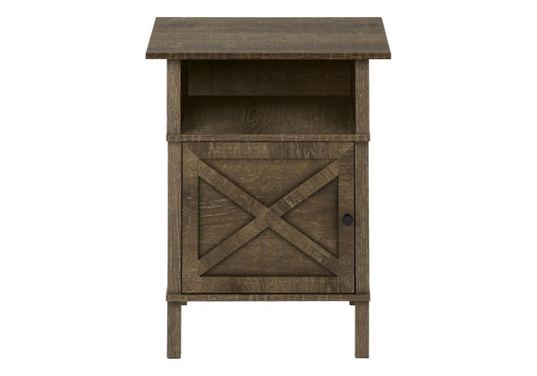 English Elm Accent Cabinet End Table with Open Shelf Dark Oak Laminate Transitional Living Room B2710P461702