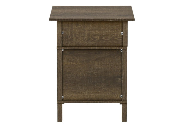 English Elm Accent Cabinet End Table with Open Shelf Dark Oak Laminate Transitional Living Room B2710P461702