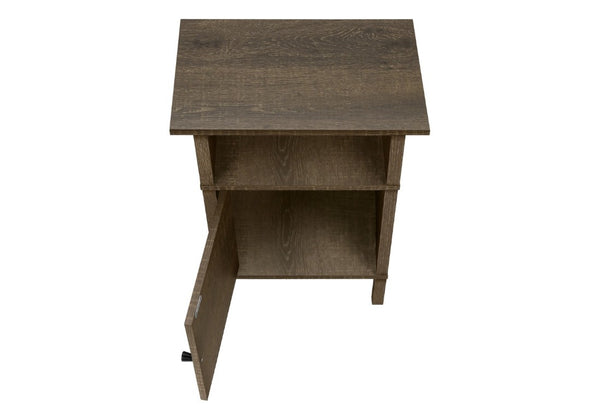 English Elm Accent Cabinet End Table with Open Shelf Dark Oak Laminate Transitional Living Room B2710P461702