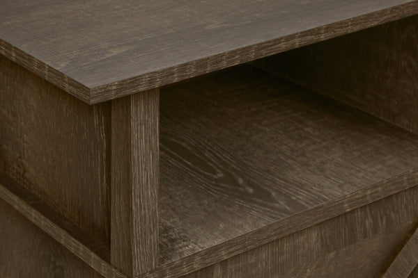 English Elm Accent Cabinet End Table with Open Shelf Dark Oak Laminate Transitional Living Room B2710P461702