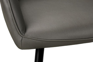 English Elm Dining Chair Set of 2 Tufted Blue Leather Look Upholstered Modern Metal Base Grey B2710P461763