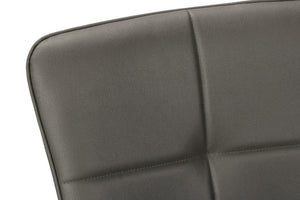 English Elm Dining Chair Set of 2 Tufted Blue Leather Look Upholstered Modern Metal Base Grey B2710P461763