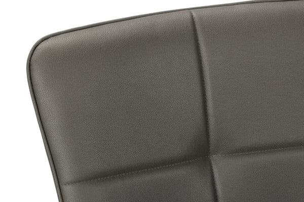 English Elm Dining Chair Set of 2 Tufted Blue Leather Look Upholstered Modern Metal Base Grey B2710P461763