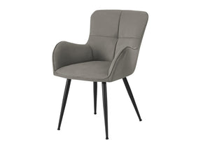 English Elm Dining Chair Set of 2 Tufted Suede Upholstered with Sleek Black Metal Legs Modern B2710P461764