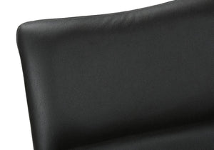 English Elm Dining Chair Set of 2 PU Leather Padded Seat Metal Frame Contemporary Kitchen Black B2710P461767