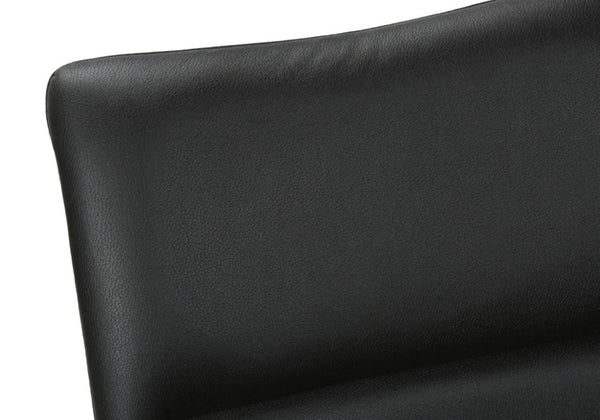 English Elm Dining Chair Set of 2 PU Leather Padded Seat Metal Frame Contemporary Kitchen Black B2710P461767