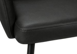 English Elm Dining Chair Set of 2 PU Leather Padded Seat Metal Frame Contemporary Kitchen Black B2710P461767
