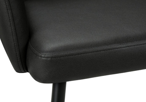 English Elm Dining Chair Set of 2 PU Leather Padded Seat Metal Frame Contemporary Kitchen Black B2710P461767