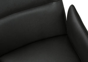 English Elm Dining Chair Set of 2 PU Leather Padded Seat Metal Frame Contemporary Kitchen Black B2710P461767