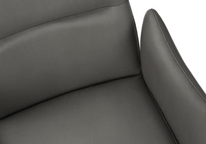 English Elm Dining Chair Set of 2 PU Leather Padded Seat Metal Frame Contemporary Kitchen Grey B2710P461768