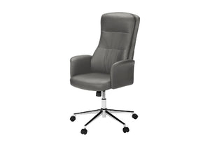 English Elm Office Chair Ergonomic High Back Faux Leather Executive Swivel with Chrome Base Grey B2710P461893