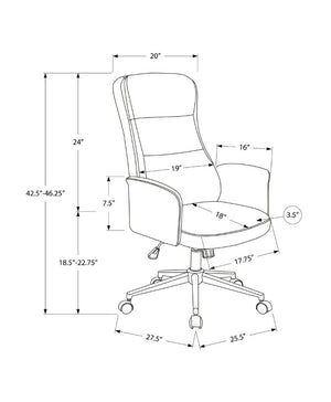 English Elm Office Chair Ergonomic High Back Faux Leather Executive Swivel with Chrome Base Grey B2710P461893