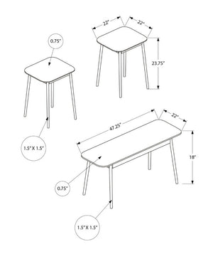 English Elm Table Set 3 Piece Mid Century Modern Living Room Coffee and End Tables Laminate Top B2710P461897