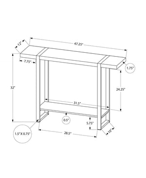 English Elm Accent Console Table Slim Mango Wood Laminate Top Black Metal Legs Entryway Modern B2710P501830