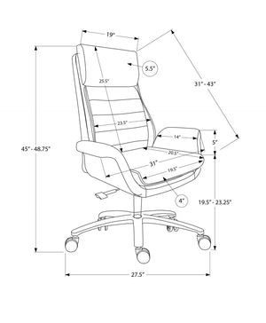 English Elm Office Chair Ergonomic High Back Faux Leather Swivel Seat with Chrome Base Black B2710P501836