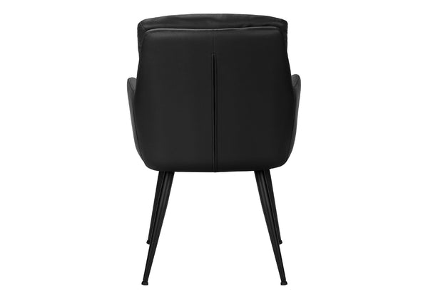 English Elm Dining Side Chairs Set of 2 Faux Leather Upholstered with Sleek Metal Legs Modern Black B2710P501890