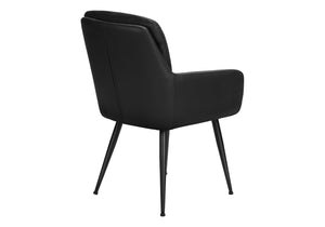 English Elm Dining Side Chairs Set of 2 Faux Leather Upholstered with Sleek Metal Legs Modern Black B2710P501890