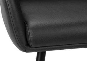 English Elm Dining Side Chairs Set of 2 Faux Leather Upholstered with Sleek Metal Legs Modern Black B2710P501890