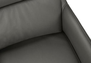 English Elm Dining Side Chairs Set of 2 Faux Leather Upholstered with Sleek Metal Legs Modern Grey B2710P501891