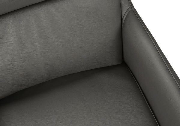 English Elm Dining Side Chairs Set of 2 Faux Leather Upholstered with Sleek Metal Legs Modern Grey B2710P501891