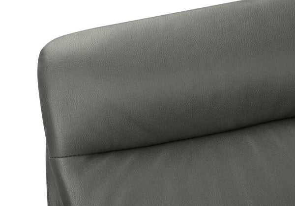 English Elm Dining Side Chairs Set of 2 Faux Leather Upholstered with Sleek Metal Legs Modern Grey B2710P501891