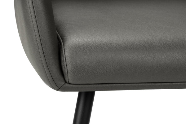 English Elm Dining Side Chairs Set of 2 Faux Leather Upholstered with Sleek Metal Legs Modern Grey B2710P501891