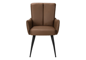 English Elm Dining Side Chairs Set of 2 Faux Leather Upholstered with Black Metal Legs Modern B2710P501892