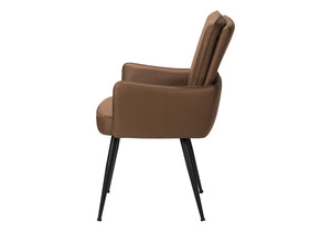 English Elm Dining Side Chairs Set of 2 Faux Leather Upholstered with Black Metal Legs Modern B2710P501892