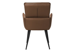 English Elm Dining Side Chairs Set of 2 Faux Leather Upholstered with Black Metal Legs Modern B2710P501892