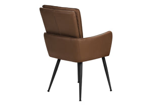 English Elm Dining Side Chairs Set of 2 Faux Leather Upholstered with Black Metal Legs Modern B2710P501892