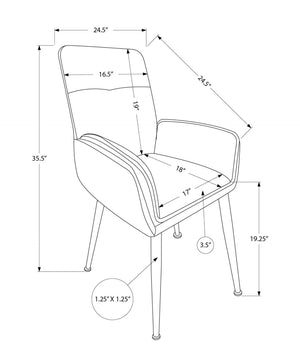 English Elm Dining Chair Set of 2 Two-tone Fabric and Leather Look Contemporary Kitchen Seating B2710P501893