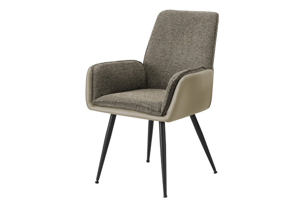 English Elm Dining Chair Set of 2 Two-tone Fabric and Leather Look Contemporary Kitchen Seating B2710P501893