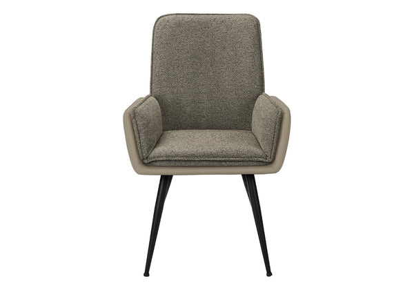 English Elm Dining Chair Set of 2 Two-tone Fabric and Leather Look Contemporary Kitchen Seating B2710P501893