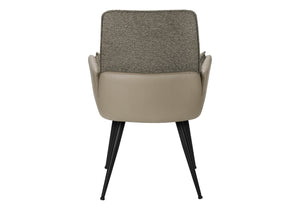 English Elm Dining Chair Set of 2 Two-tone Fabric and Leather Look Contemporary Kitchen Seating B2710P501893