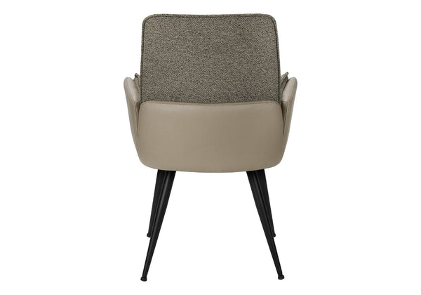 English Elm Dining Chair Set of 2 Two-tone Fabric and Leather Look Contemporary Kitchen Seating B2710P501893