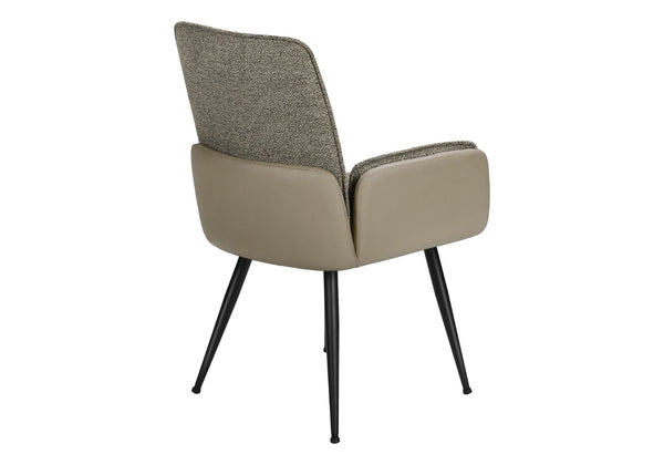 English Elm Dining Chair Set of 2 Two-tone Fabric and Leather Look Contemporary Kitchen Seating B2710P501893