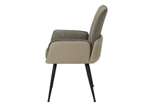 English Elm Dining Chair Set of 2 Two-tone Fabric and Leather Look Contemporary Kitchen Seating B2710P501893