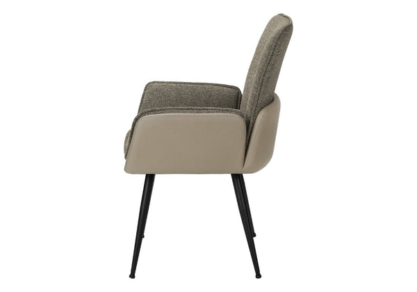 English Elm Dining Chair Set of 2 Two-tone Fabric and Leather Look Contemporary Kitchen Seating B2710P501893